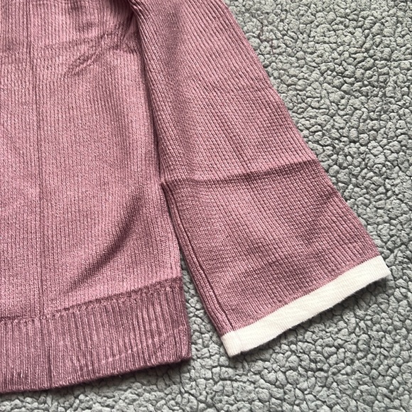 NWT ZESICA Women's V-Neck Long Sleeve Oversized Casual Collared Knit Pullover - Picture 7 of 8